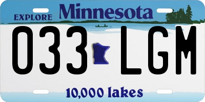 MN license plate 033LGM