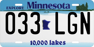MN license plate 033LGN
