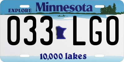 MN license plate 033LGO
