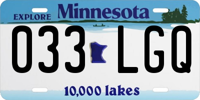 MN license plate 033LGQ