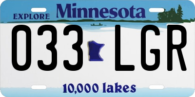 MN license plate 033LGR