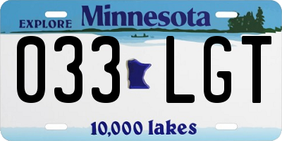 MN license plate 033LGT