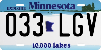 MN license plate 033LGV
