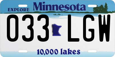 MN license plate 033LGW