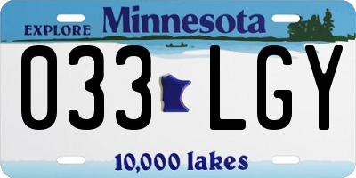 MN license plate 033LGY