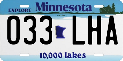 MN license plate 033LHA