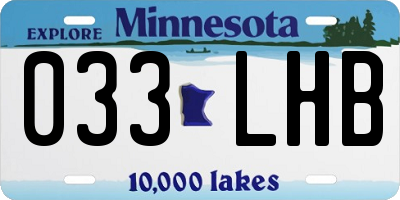 MN license plate 033LHB