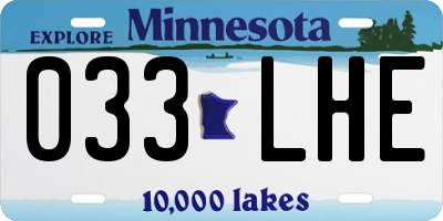 MN license plate 033LHE