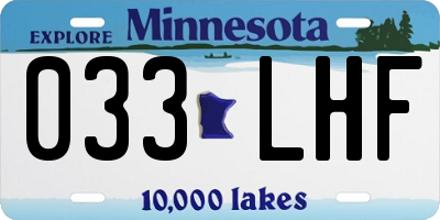 MN license plate 033LHF
