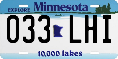 MN license plate 033LHI