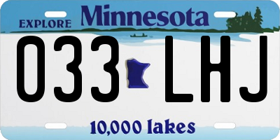 MN license plate 033LHJ