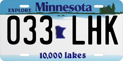 MN license plate 033LHK