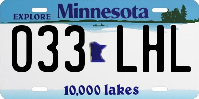 MN license plate 033LHL