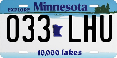 MN license plate 033LHU