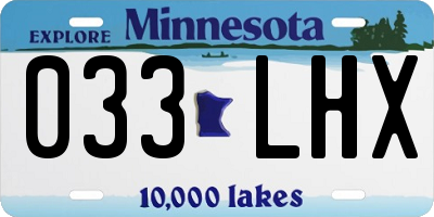 MN license plate 033LHX
