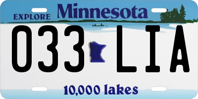 MN license plate 033LIA