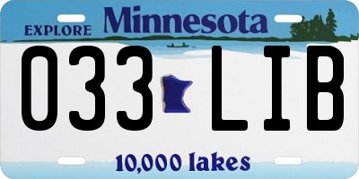 MN license plate 033LIB