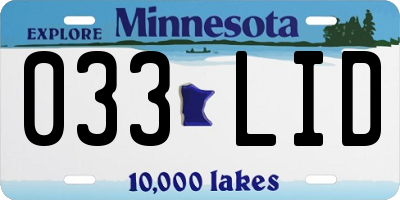 MN license plate 033LID