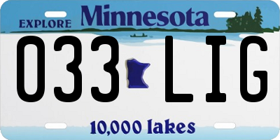 MN license plate 033LIG
