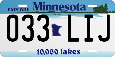 MN license plate 033LIJ