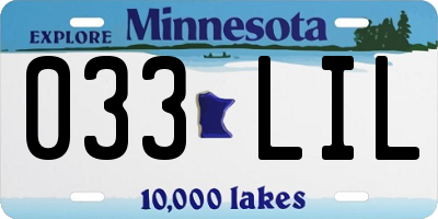 MN license plate 033LIL