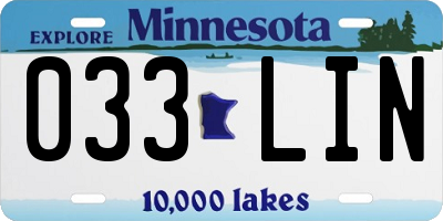 MN license plate 033LIN