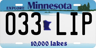 MN license plate 033LIP