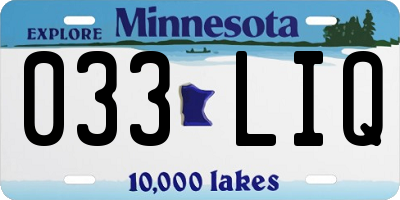 MN license plate 033LIQ