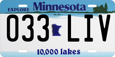 MN license plate 033LIV