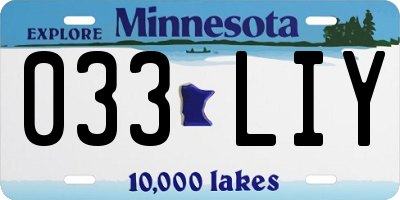 MN license plate 033LIY