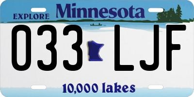 MN license plate 033LJF