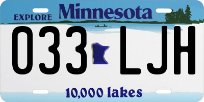 MN license plate 033LJH