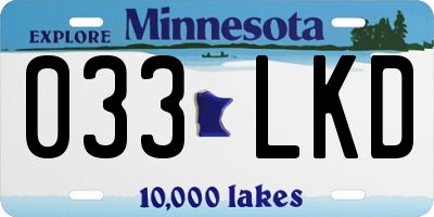 MN license plate 033LKD