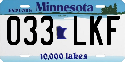 MN license plate 033LKF