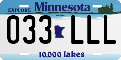 MN license plate 033LLL