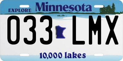 MN license plate 033LMX