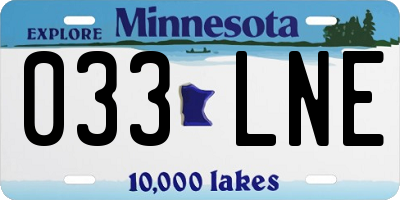 MN license plate 033LNE