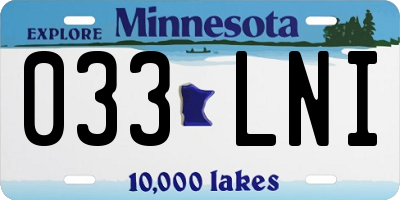MN license plate 033LNI