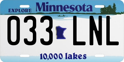 MN license plate 033LNL
