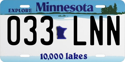 MN license plate 033LNN
