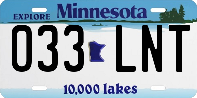 MN license plate 033LNT