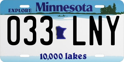 MN license plate 033LNY