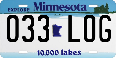 MN license plate 033LOG