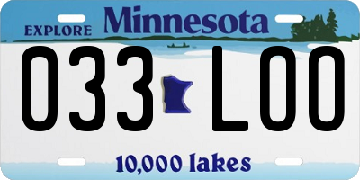 MN license plate 033LOO