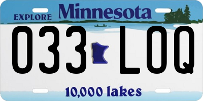 MN license plate 033LOQ