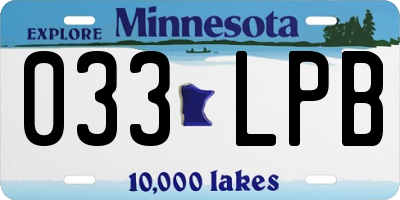 MN license plate 033LPB