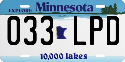 MN license plate 033LPD