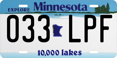 MN license plate 033LPF