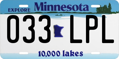 MN license plate 033LPL