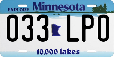 MN license plate 033LPO